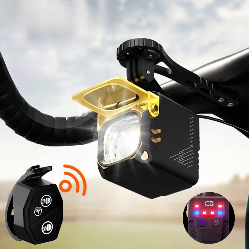 Bicycle Front Super Bright Waterproof Wireless Remote Control Far And Near Dual Strong Flashlight Night Riding Ing_voghion.com