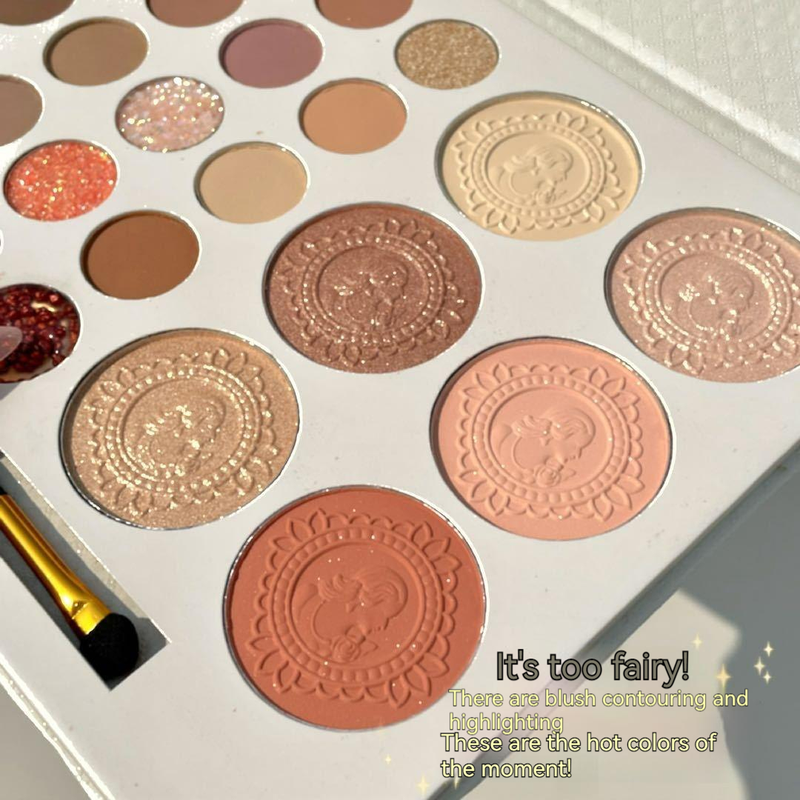 FrankColor Cardamom Age 26 color eye shadow plate high gloss powder blusher pearl matte glitter powder eye shadow with_voghion.com