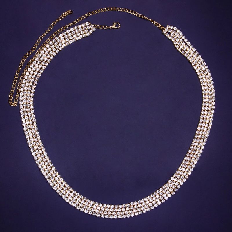 Cadena de cintura multicapa para playa de verano, estilo bohemio, con brillantes diamantes, accesorio para mujer._voghion.com