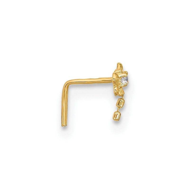 14k 22 Gauge CZ Butterfly Nose Stud_voghion.com