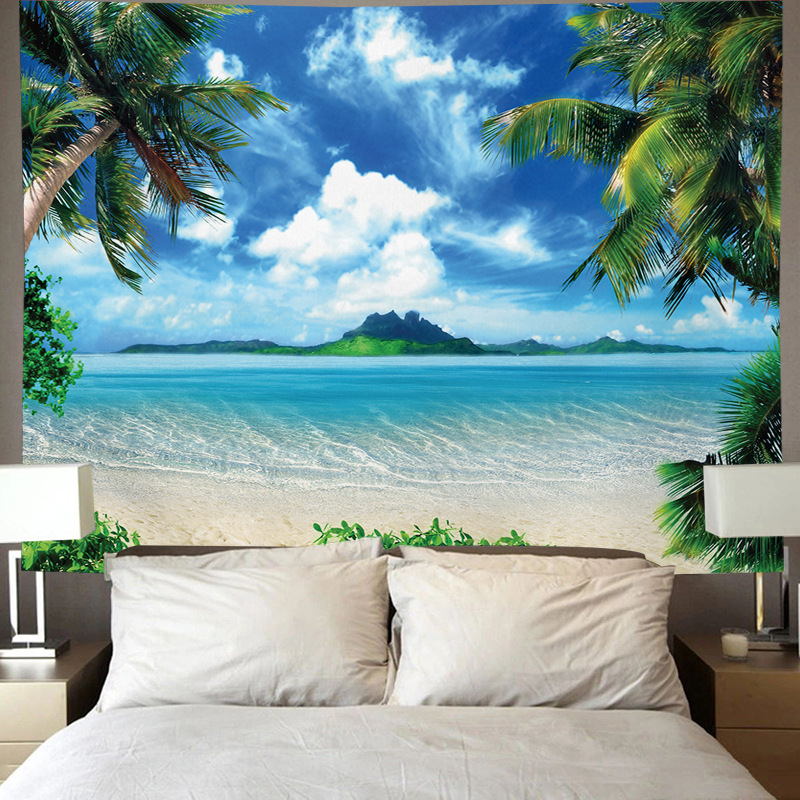 Peinture murale, impression numérique, tissu de fond, tissu suspendu pour chambre à coucher, tapisserie, chevet de style fenêtre_voghion.com