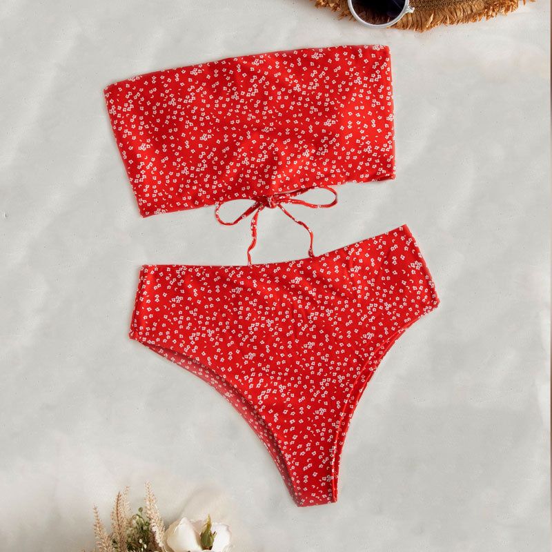 Vêtements pour femmes Tube Top Sexy Bikini imprimé Maillot de bain pour femmes Femmes_voghion.com