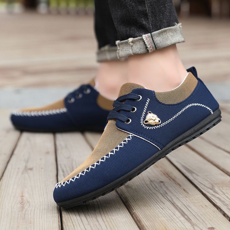 2025 New Bean Canvas Korean Edition Trendy Large Men's Casual Shoes Men_voghion.com