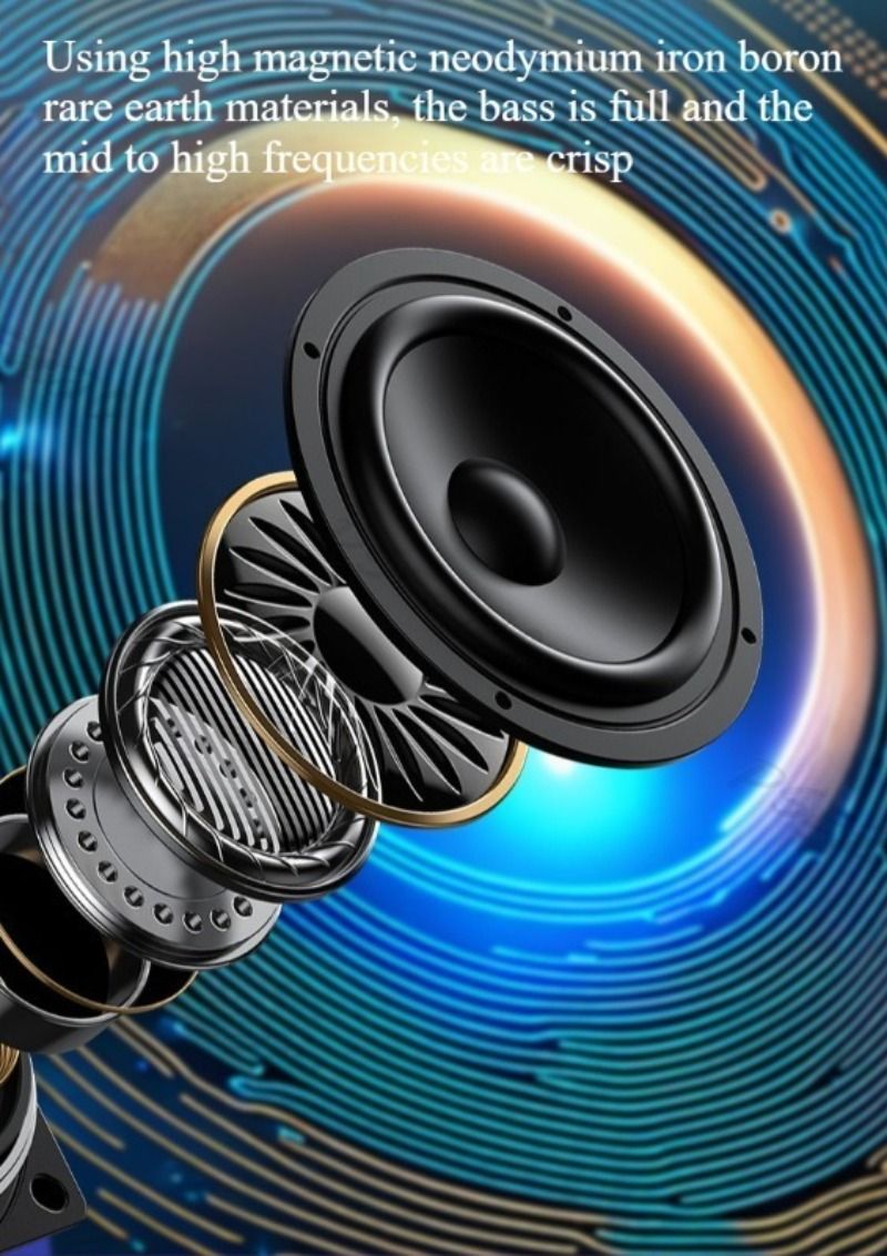 Altavoz Bluetooth de gran valor estético, reloj de carga inalámbrica, luz ambiental colorida, subwoofer, sistema de sonido_voghion.com