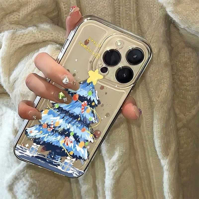50704555550<=3 Graffiti Christmas Tree Compatible With 16 Max Phone Case 15 Pro Shockproof 14 Plus Festive 13X_voghion.com