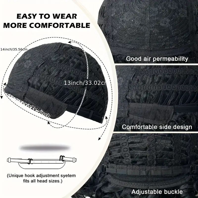 Kairuisi Men's Afro Short Curly Wig - 1B# Black Synthetic Heat Resistant Fiber With Rose Net Cap For Natural Look_voghion.com