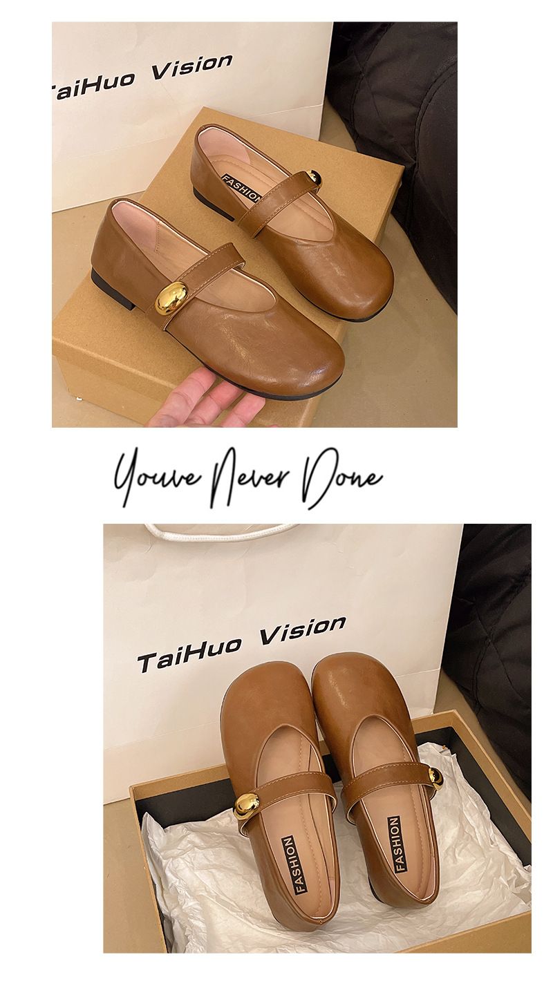 Soft Leather Mary Jane Shoes, Small Leather Shoes, Spring Festival Gala Evening Breeze With Skirt, One Pedal, Shallow Mouth Single Shoes, Women_voghion.com
