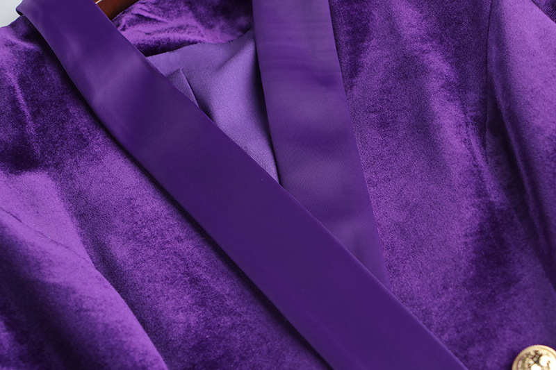 Gonna da donna, design di nicchia, temperamento di fascia alta, abito in velluto sciolto, gonna cappotto viola_voghion.com