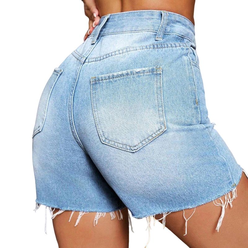 2025s 2025 Sommer Straße Elastizität Hohe Taille Fünf-Punkt Ripped Denim Shorts Für Frauen Super Hot_voghion.com