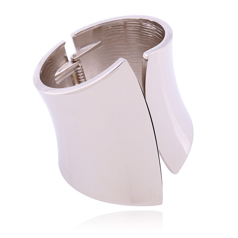 Women's Jewelry Exaggerated Metal Glossy Punk Super Wide Bracelet Big Brand Fashion Bracelet 4 Colors_voghion.com