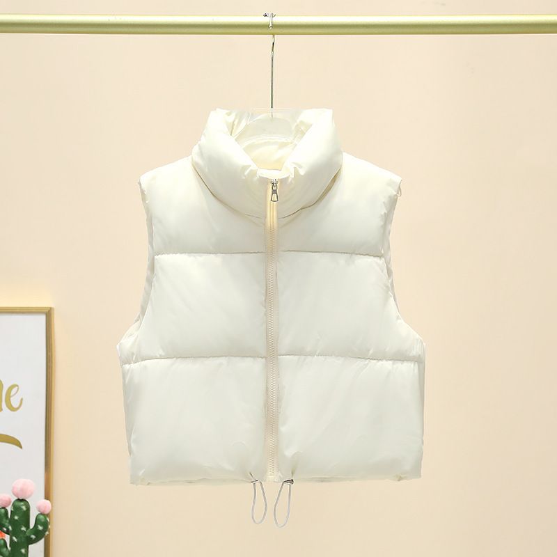 Gilet matelassé sans manches pour femme - Veste courte matelassée pour l'automne et l'hiver, superposition légère et chaude, tenue décontractée et de bureau_voghion.com