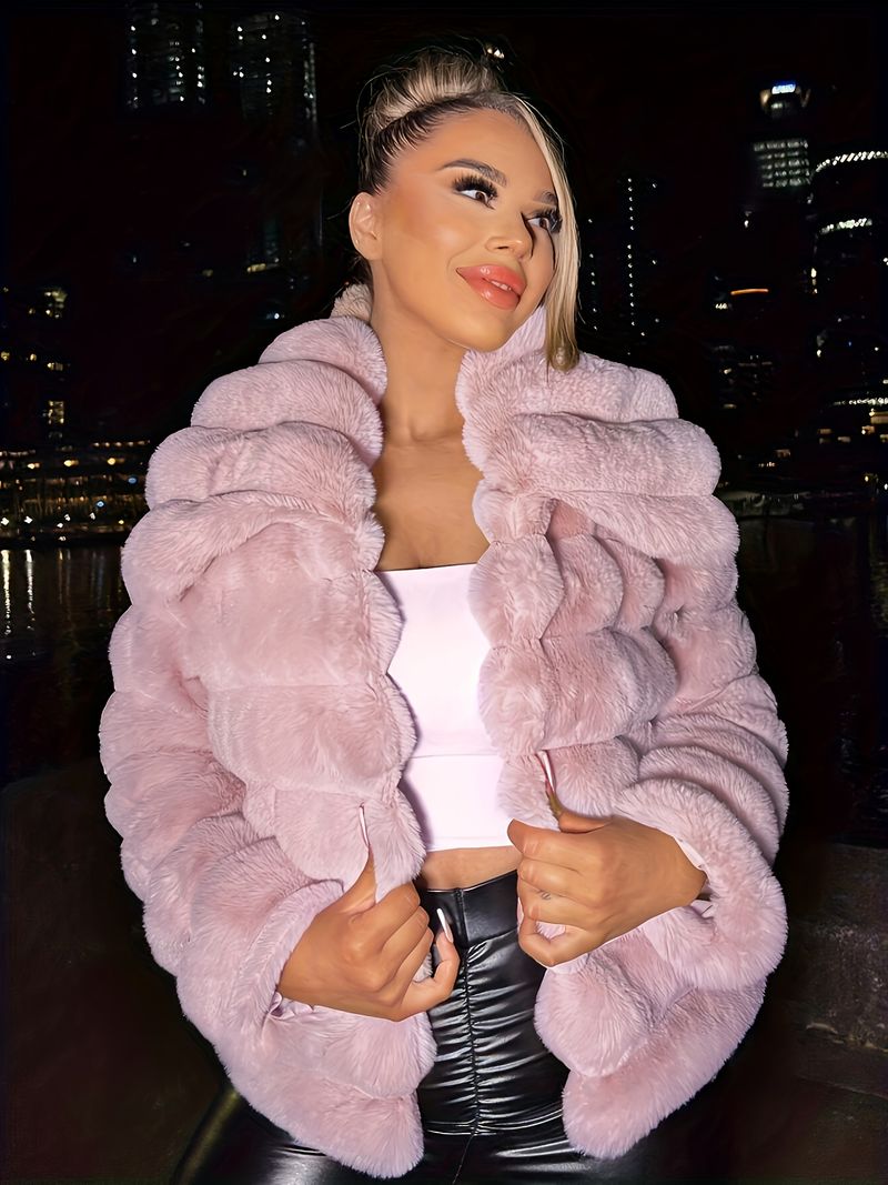 Langärmliger, einfarbiger Damenmantel mit Futter – elegante Oberbekleidung, reguläre Passform, Herbst-/Winterjacke für Erwachsene,_voghion.com