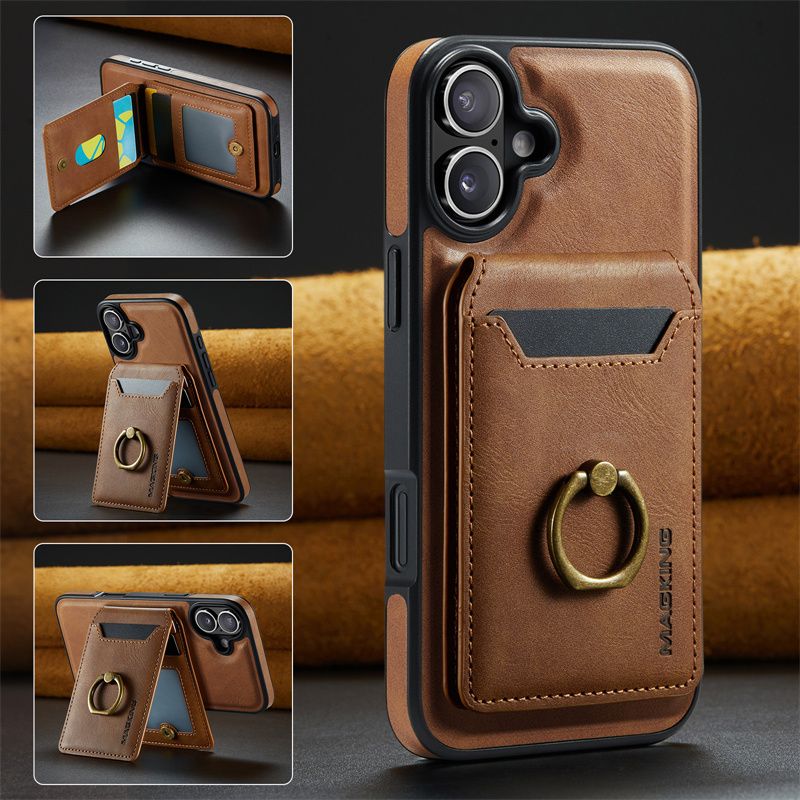 Custodia magnetica 2 in 1 in pelle con portafoglio staccabile per iPhone 16E 16 Plus 15 Pro Max 14 13 12 Wireless_voghion.com