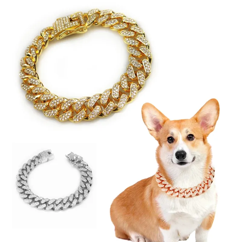Coleira cubana Hoopreety Gold para cães_voghion.com