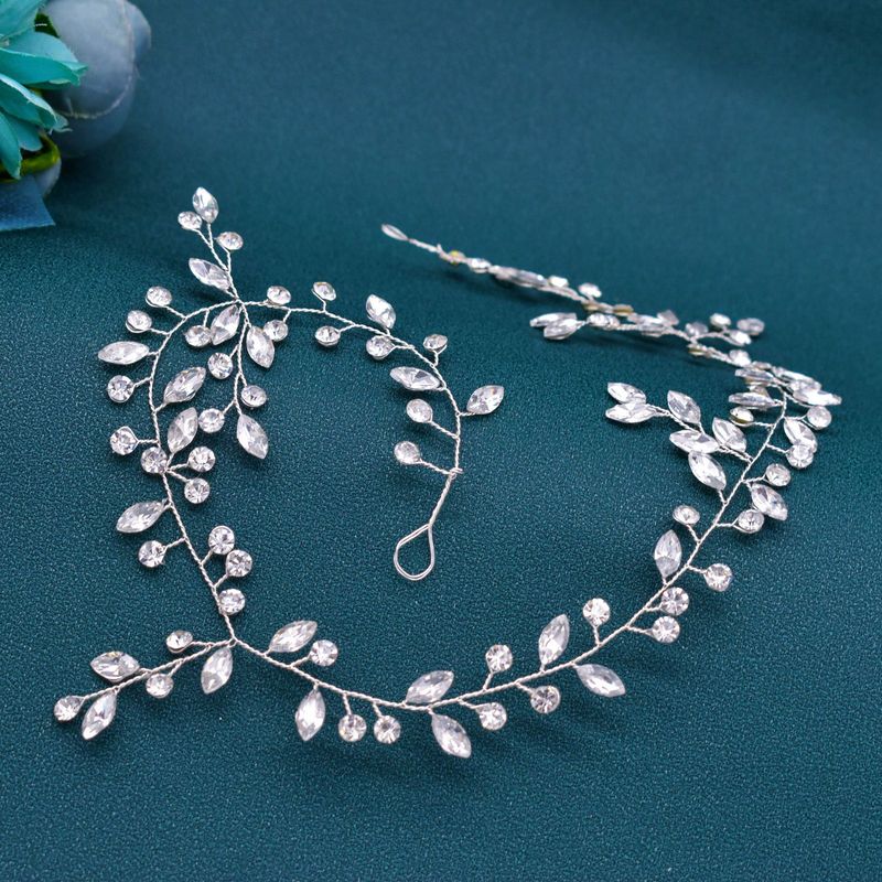 Drahokamenový pásek do vlasů Ručně kroucená ohebná čelenka Čelenka Diamantové doplňky na svatební párty_voghion.com