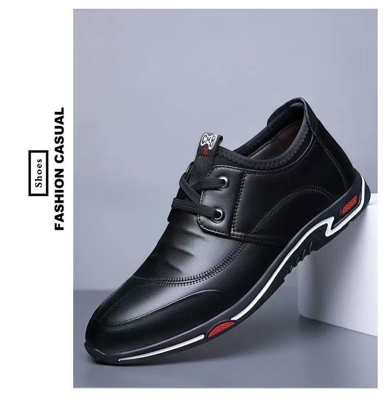 2023 new leather casual shoes lace-up breathable leather shoes work shoes cross-border wholesale men's shoes one-piece delivery_voghion.com