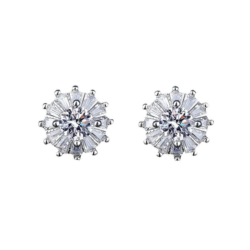 Trasmissione in diretta di pietra Mosang intarsiata con catena di clavicole di diamanti, collana di girasoli, pendente, anello, orecchino, donna_voghion.com