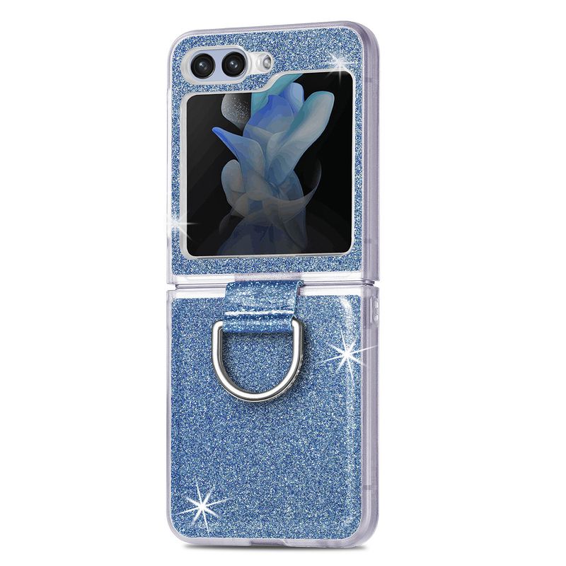 Applicable To Samsung ZFlip6 Mobile Phone Case Glitter Ring Holder ZFlip5 Folding Screen Protective Case Zflip4 Hard Case_voghion.com