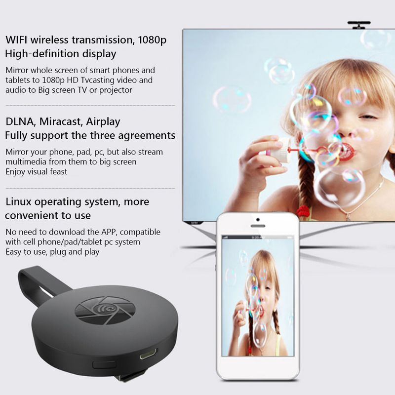 To TV 2.4G Wireless WiFi Mirroring Cable HDMI-compatible Adapter 1080P Display Dongle For I Samsung Huawei Android_voghion.com