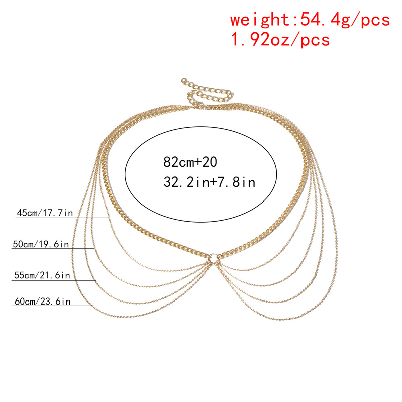 Style de créateur, chaîne de corps personnalisée, minimaliste et à la mode, chaîne rétro exagérée féminine, chaîne de taille géométrique multicouche_voghion.com