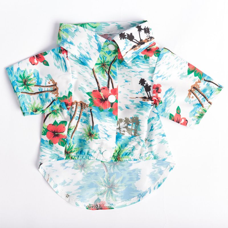 Abbigliamento per cani di piccola e media taglia, camicia hawaiana, gatto Golden Retriever, primavera estate, quattro stagioni, stile spiaggia_voghion.com