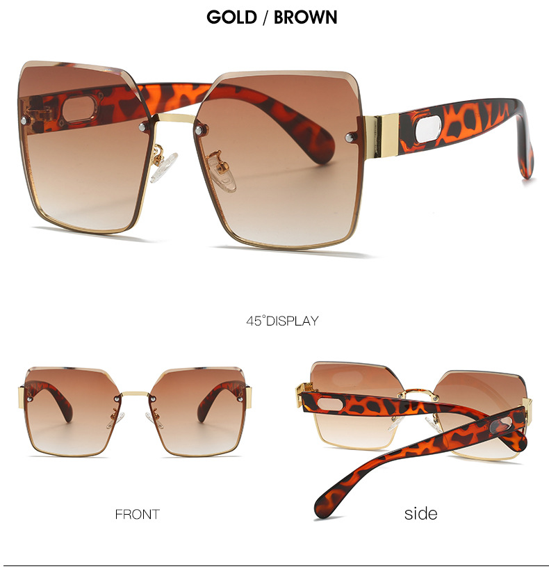 New generous frame Sunglasses Fashion frameless women's sunglasses Trend Versatile sun visors M591_voghion.com