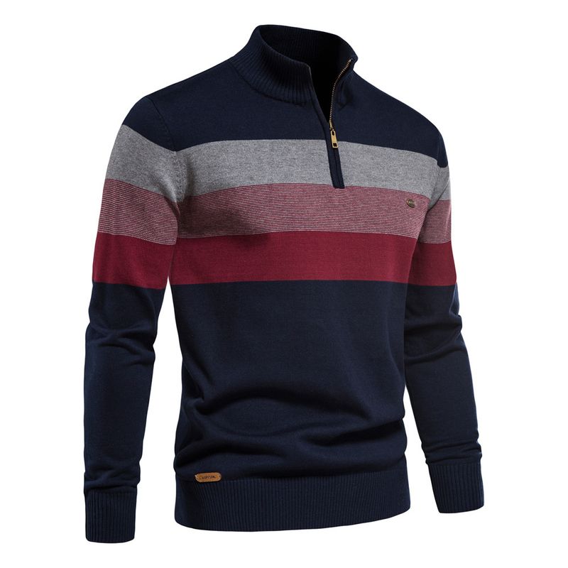 Herren Open Chest Stand Neck Herren Pullover Pullover Strickpullover Herren_voghion.com