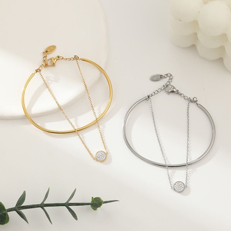 Ronn Diamant Duebelschicht Armband Edelstahl Fraemode Temperament Titanstahl Handschmuck verschwënnt net_voghion.com