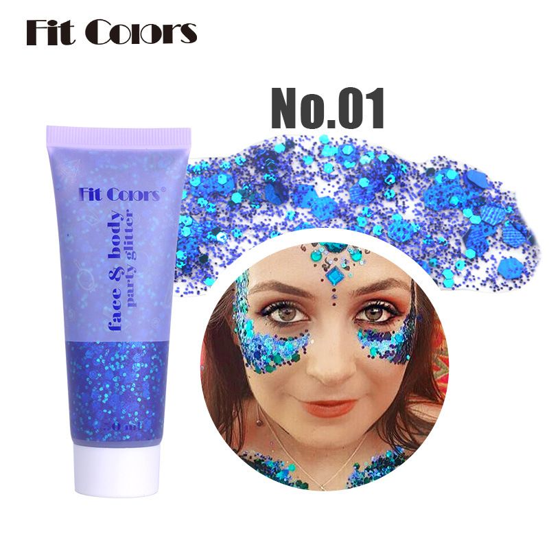 Fit Colors Gel Mermaid Scale Viso Corpo Labbra Glitter Ombretto Iridescente Scintillante Trucco da Palcoscenico_voghion.com