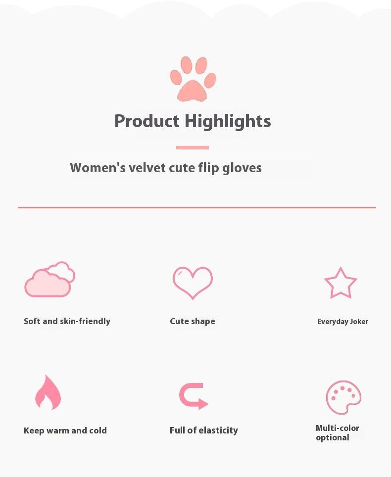 Jacquard Knitted Half Finger Flip Gloves For Women's Winter Warm Plush Student Writing Gloves_voghion.com