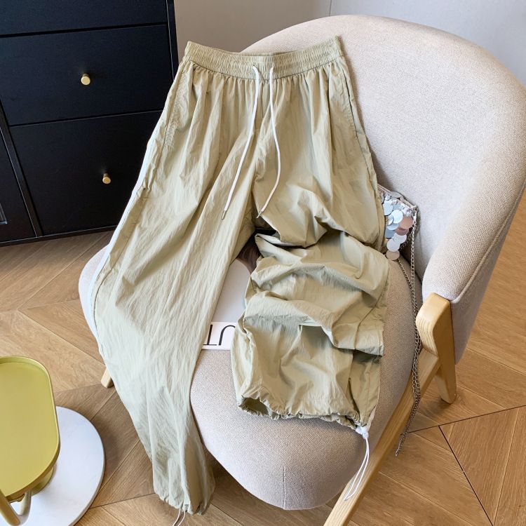 Pantaloni sportivi casual da donna, estivi, con elastico in vita e coulisse, nuovi design, larghi e larghi._voghion.com