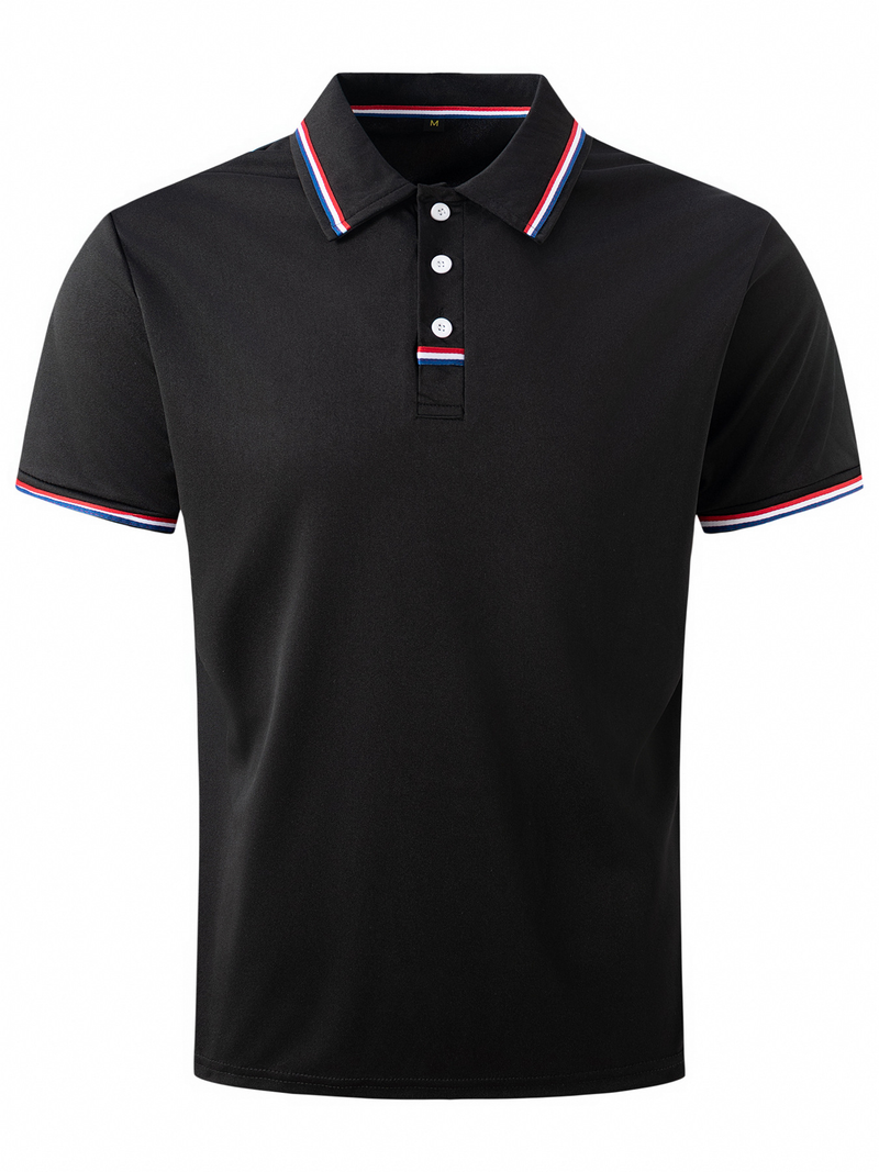 2024 New Men's Casual POLO Shirt With A Lapel, Placket, Pull Tab Button, Versatile T-shirt Top_voghion.com