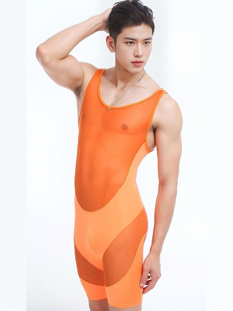 Intimo maschile completo in seta ghiacciata, filato di rete, sexy, sottile e trasparente, per ragazzi, sportivo, per adulti, intimo, moda gay_voghion.com