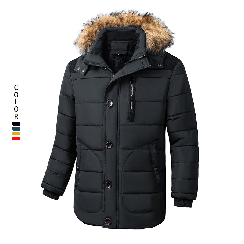 Winterjacke für Kleidung, verdickte, übergroße Herren-Plüsch-Baumwolljacke mit Kapuze für den Winter, Mantel_voghion.com