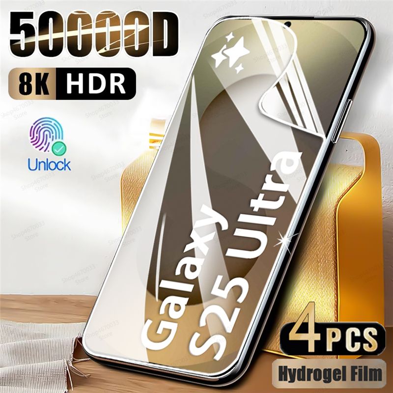 4 st. hydrogelfilm skärmskydd för Samsung Galaxy S25 S24 S23 S22 S21 S20 Ultra Plus FE Note 20 telefontillbehör_voghion.com