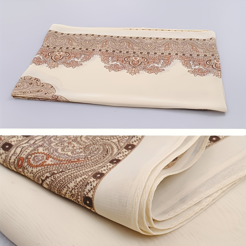 Sciarpa di seta chiffon Boho classica stampa vintage sottile grande scialle, elegante telo da spiaggia estivo protezione solare scialle antivento collo_voghion.com