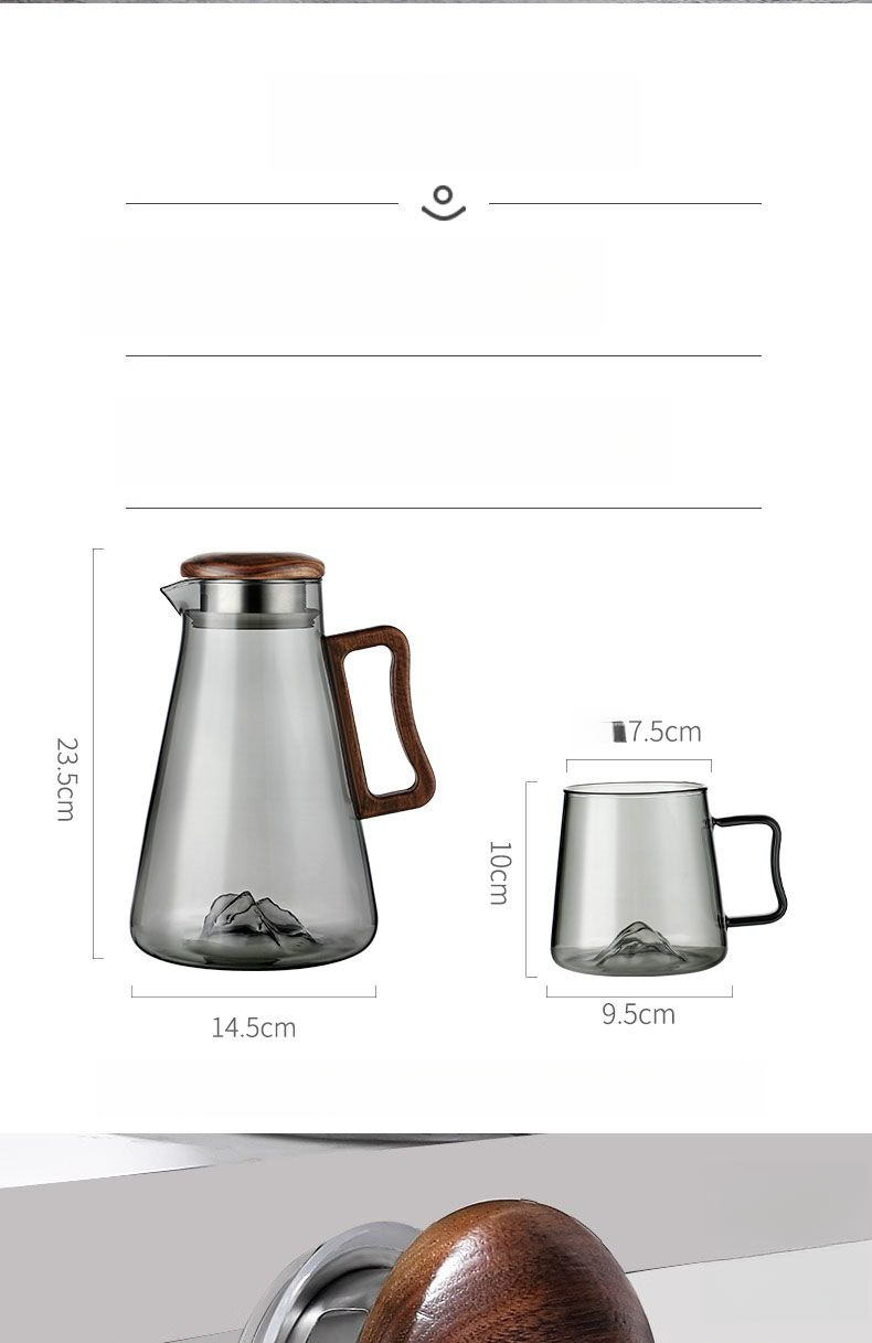Set di teiere in vetro resistente alle alte temperature per preparare il tè, di alta qualità, per l'estate, per il soggiorno, per la casa, per bere, tazza fredda_voghion.com