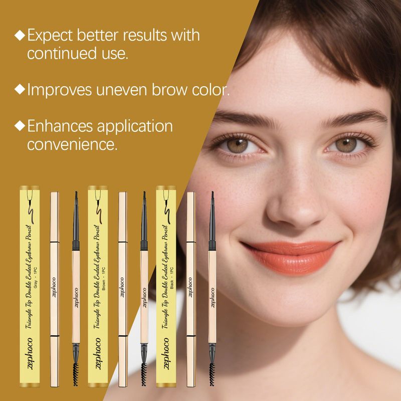 Zephoco 2-in-1 Rotating Series Daily Brow Shaping Natural Color Smooth Easy-to-Apply Eyebrow Pencil_voghion.com