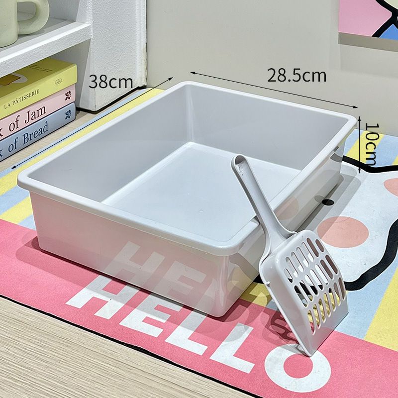 Toilette semichiusa con vassoio quadrato e paletta, lettiera per gatti, negozio di animali_voghion.com
