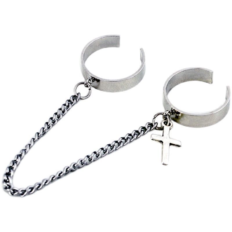 Európai és amerikai határokon átnyúló fém lánc karkötő gyűrű egyrészes gyűrű férfiaknak és nőknek hip-hop punk ujj egyrészes karkötő_voghion.com