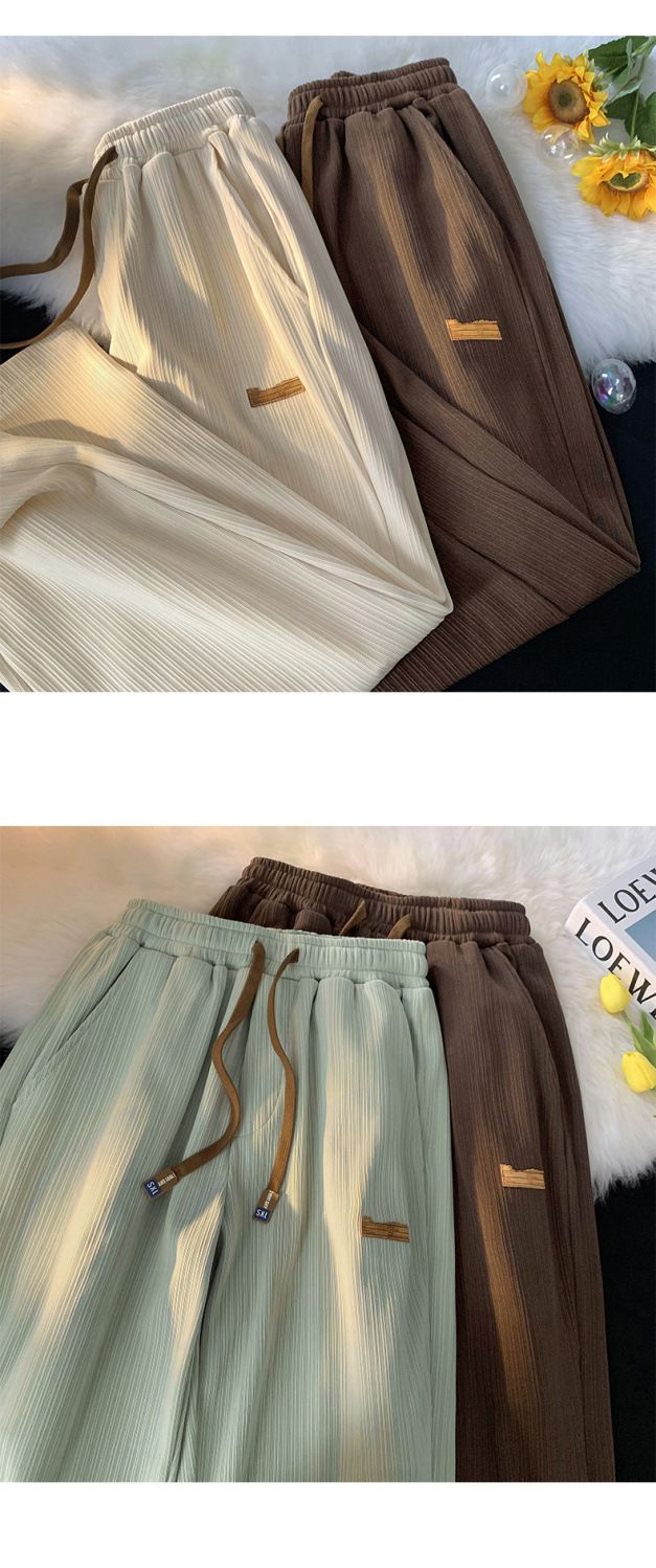 IJszijde heren in de zomer, dunne stijl, Amerikaanse winkelstraat, cool en veelzijdig, geschikt voor tieners, losse rechte pijpen_voghion.com