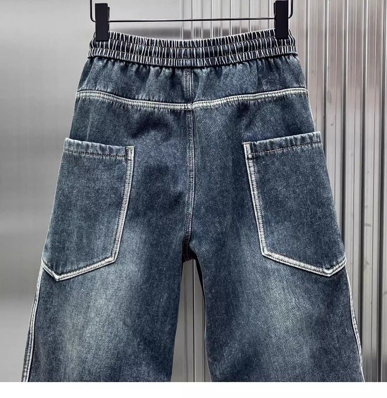 Jeans foderati in pile, moda uomo, marchio trendy Scimitar, pantaloni lunghi casual larghi e dritti, modello invernale 2024_voghion.com