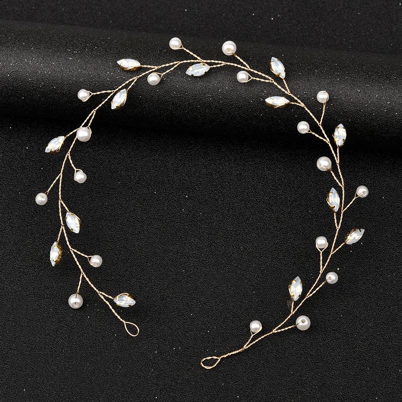 Gioielli da donna transfrontaliera da sposa albume di nozze occhio di cavallo diamante catena morbida fascia perla accessori per capelli fatti a mano_voghion.com