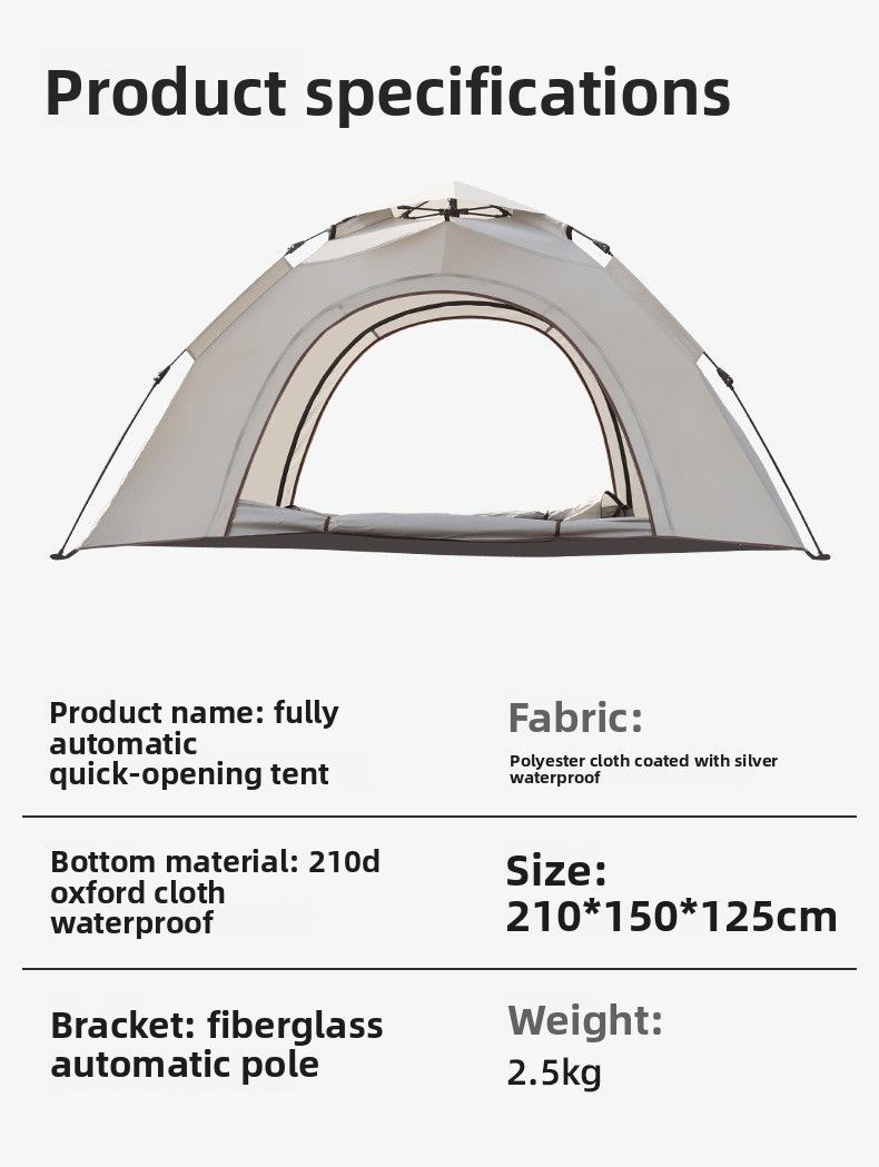 Tenda pieghevole automatica per esterni, portatile, con montaggio rapido, attrezzatura da campeggio, tessuto in poliestere spesso, antipioggia e antisole_voghion.com