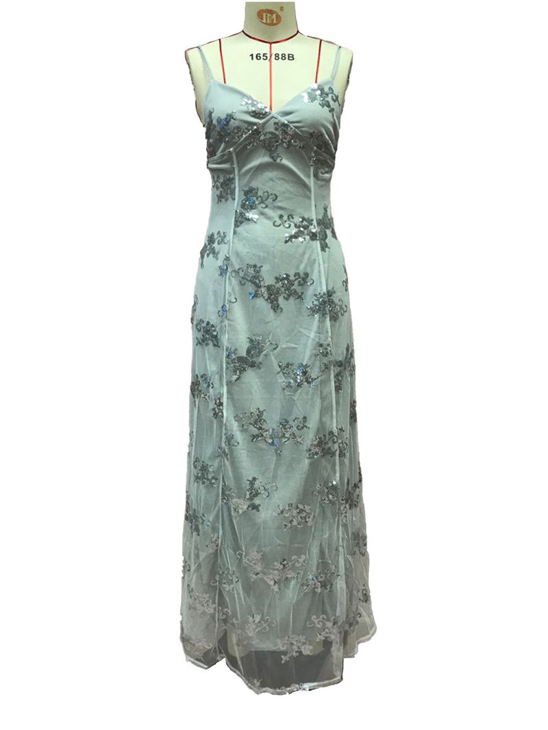 2024 New Women's With V-neck Open Back Sequin Lace Up Dress_voghion.com