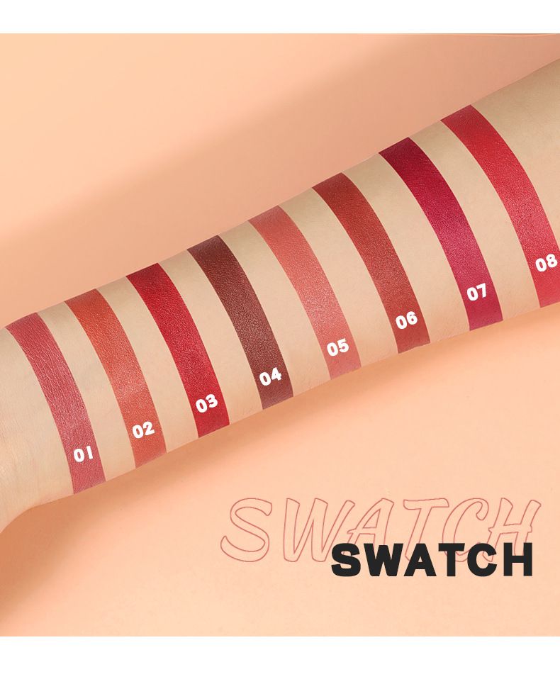 LACHAVA Matte Lipstick Pen 8 Colori Impermeabile Antiaderente Tazza Lip Liner Penna Lunga Durata Texture Vellutata Esalta il Colore Attrattivo_voghion.com