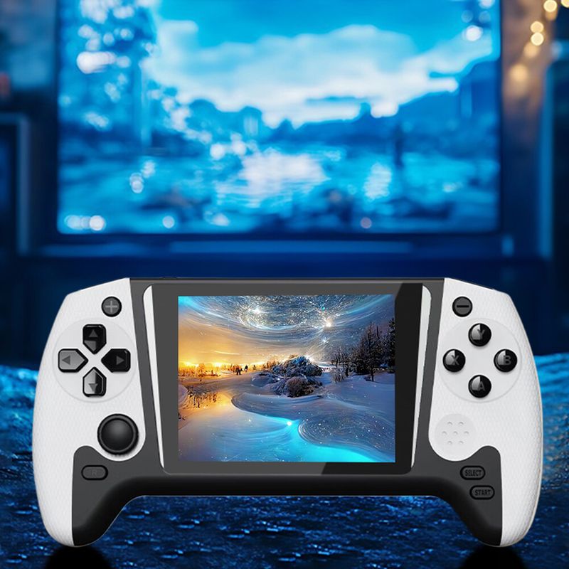 Retro Handheld Game Console 3.5inch LCD W/ 500 Games For Single Player(White)_voghion.com