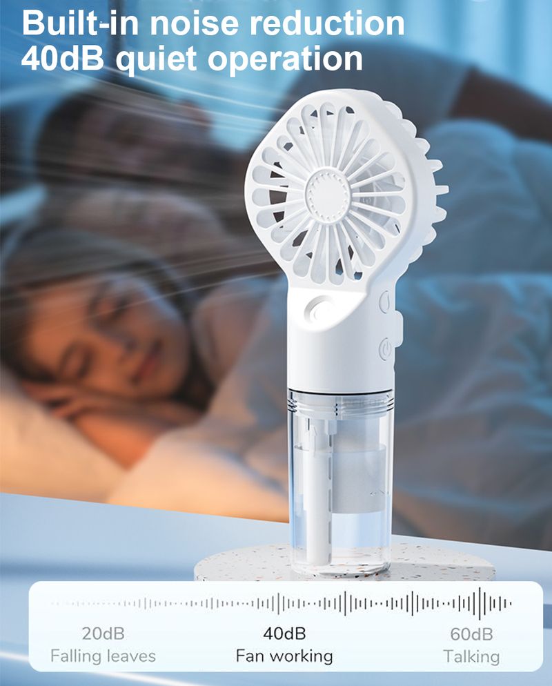 Portable Handheld Mini Humidifier 4 Speeds Powerful Wind USB Rechargeable Water Spray Mist Outdoor Small Fan_voghion.com