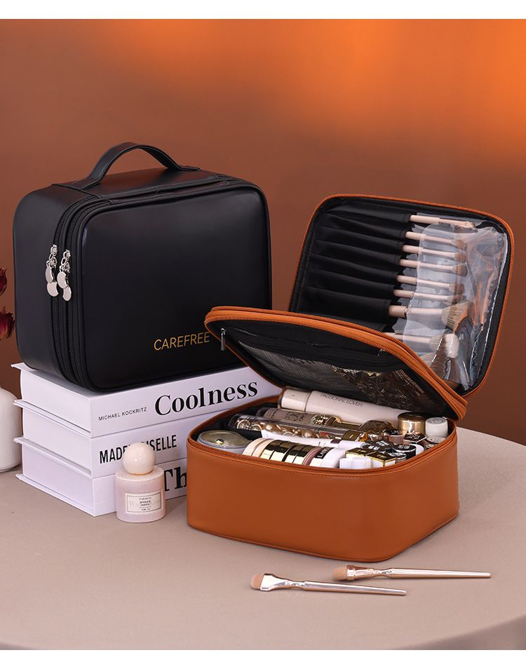 Nuovo beauty case portatile multifunzionale da viaggio con doppio strato e quattro sezioni_voghion.com