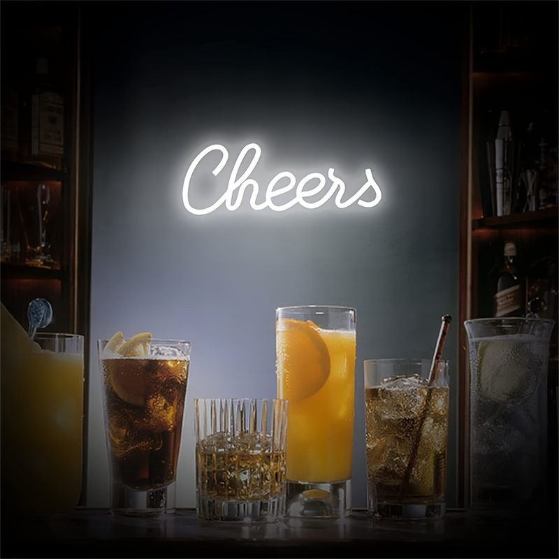 Letrero de neón con alimentación USB - Decoración LED de pared con luz blanca, ideal para bares, cumpleaños, bodas y fiestas. Sin pilas, fácil instalación._voghion.com